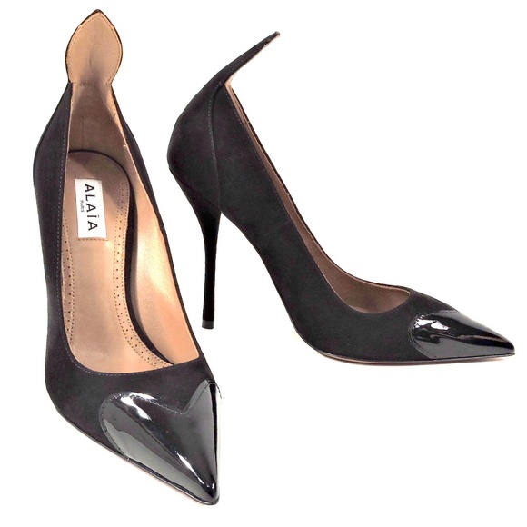 ALAIA 🇮🇹 WOMEN'S BLACK SUEDE & LEATHER FASHION PUMP - Picture 1 of 8
